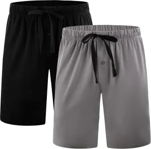 BAMBOO COOL Men??s Pajama Shorts Soft Sleep Shorts Comfy Lounge Pajama Bottoms with Pockets