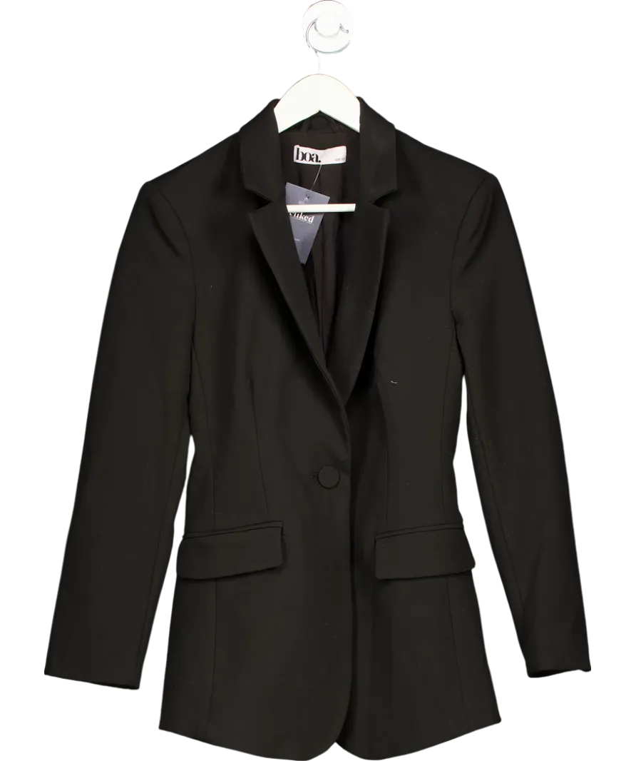 BOA Black Hourglass Single Breasted Blazer UK XS