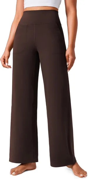 CRZ YOGA Womens Butterlift High Waisted Wide Leg Pants with Pockets 29"/31"/33" - Yoga Lounge Buttery Soft Comfy Casual