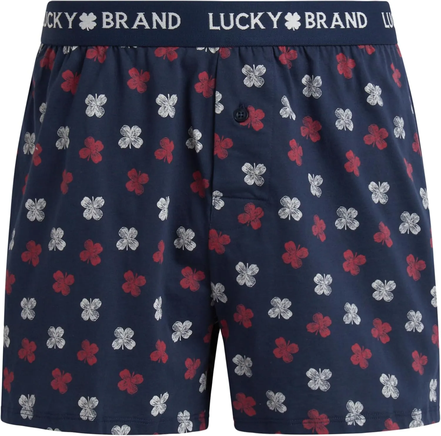 Lucky Brand Boxers for Men - 4 Pack Knitted Mens Underwear with Functional Fly - Classic Mens Boxers (S-XXL)
