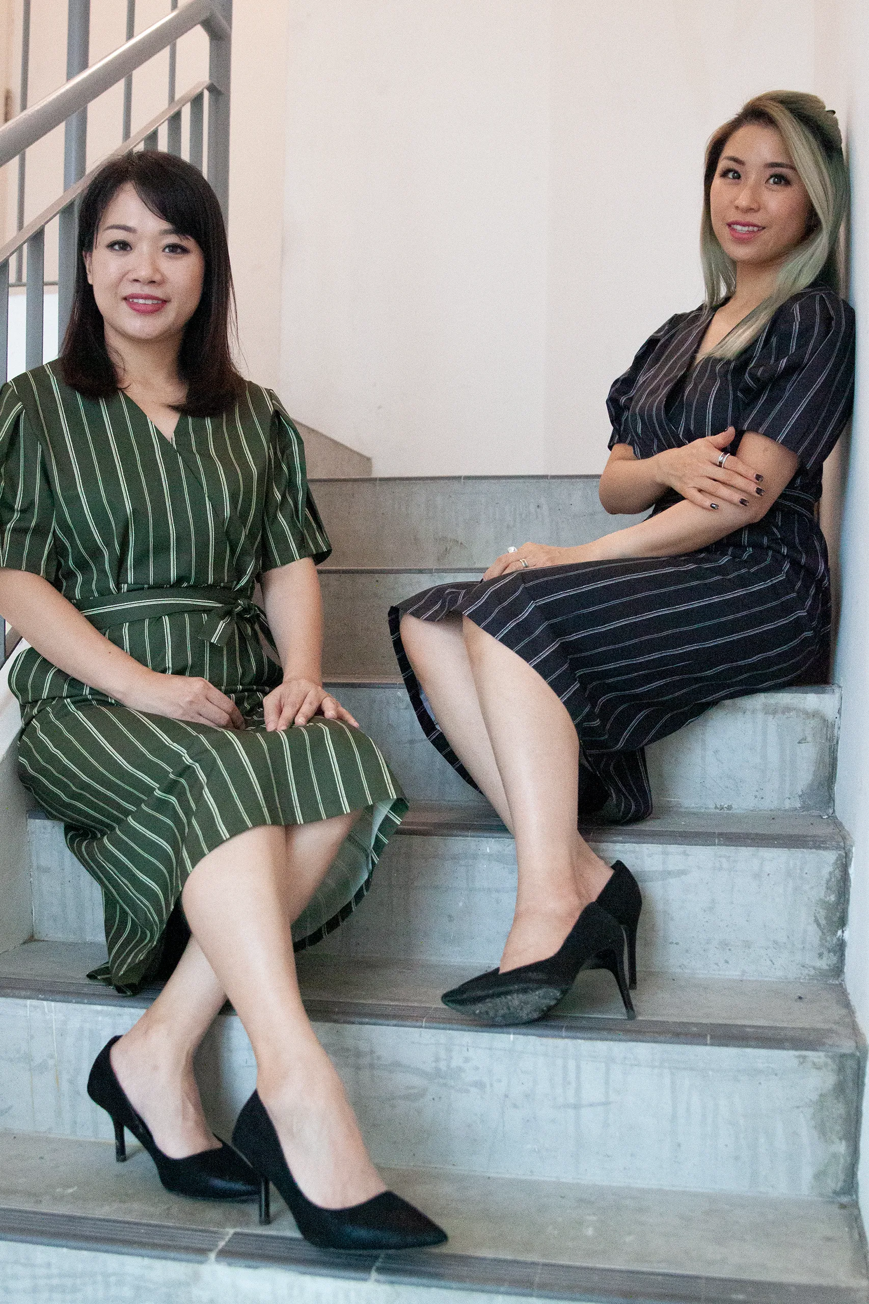 Macci Striped Overlap Dress