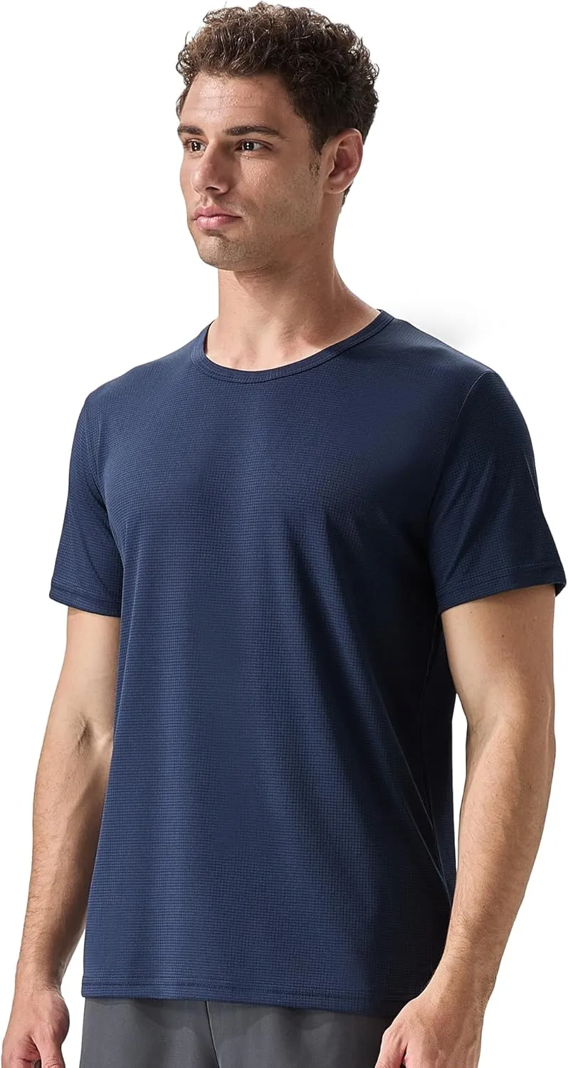 Men's 2 Pack Lightweight Crew Neck Athletic Running Short Sleeve T-Shirts Breathable Gym Workout Tee Shirts for Men