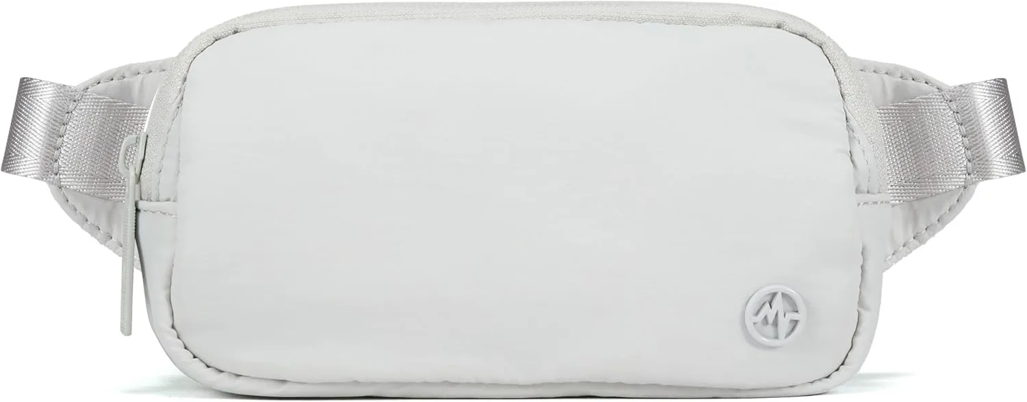 Pander Mini Belt Bag ?C Ultra Compact, Fits 6.7?? Phone, Lipstick, Earbuds, Essentials, Small Crossbody Waist Purse, Pale Grey