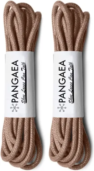 PANGAEA [4 Laces] 2-Pair Pack Waxed Round Oxford Shoe Laces for Dress Shoes Chukka 3/32Inch Thin