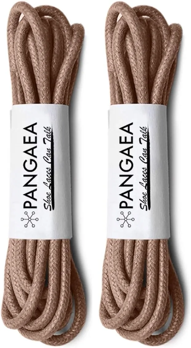 PANGAEA [4 Laces] 2-Pair Pack Waxed Round Oxford Shoe Laces for Dress Shoes Chukka 3/32Inch Thin